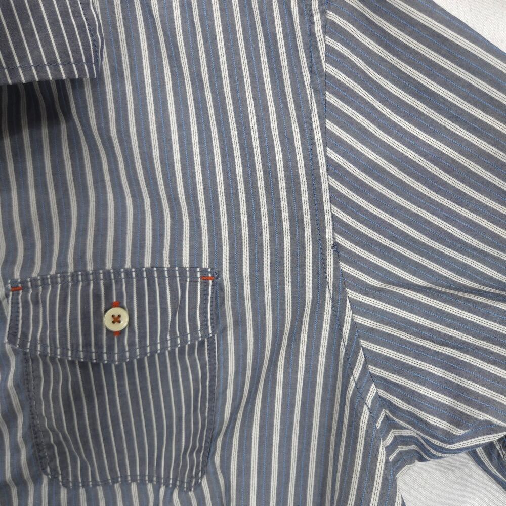 Tommy Bahama Shirt Mens Medium Gray Striped Island Modern Fit Casual Long Sleeve - Picture 9 of 9